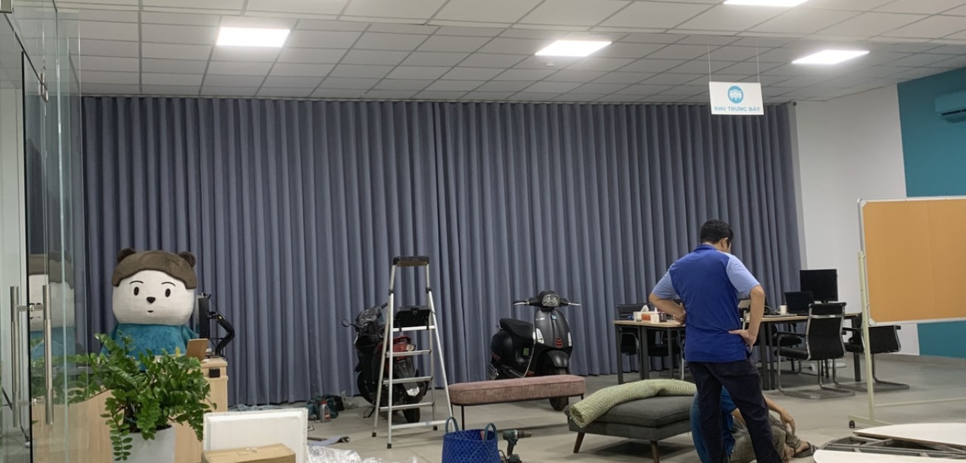 rèm vải hội trường