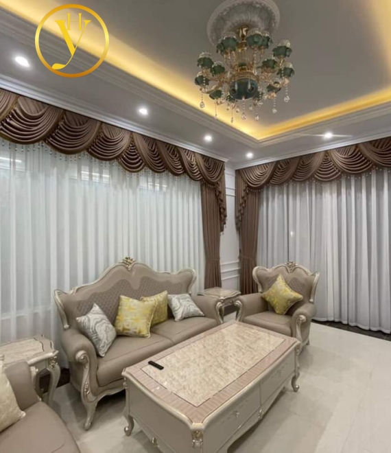 RÈM VẢI GẤM+ VOAL LỤA SK25