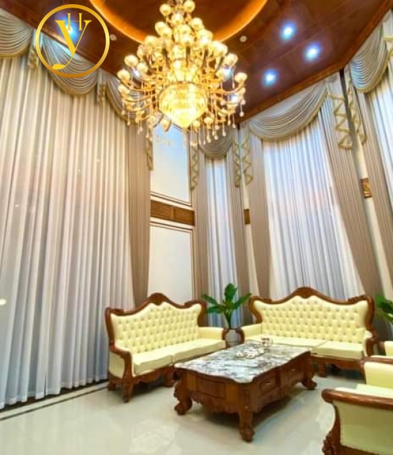 Rèm vải + voal+ xò tân cổ điển
